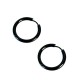 Ocelové náušnice - Kroužky / Černé 2 cm (70076-B)